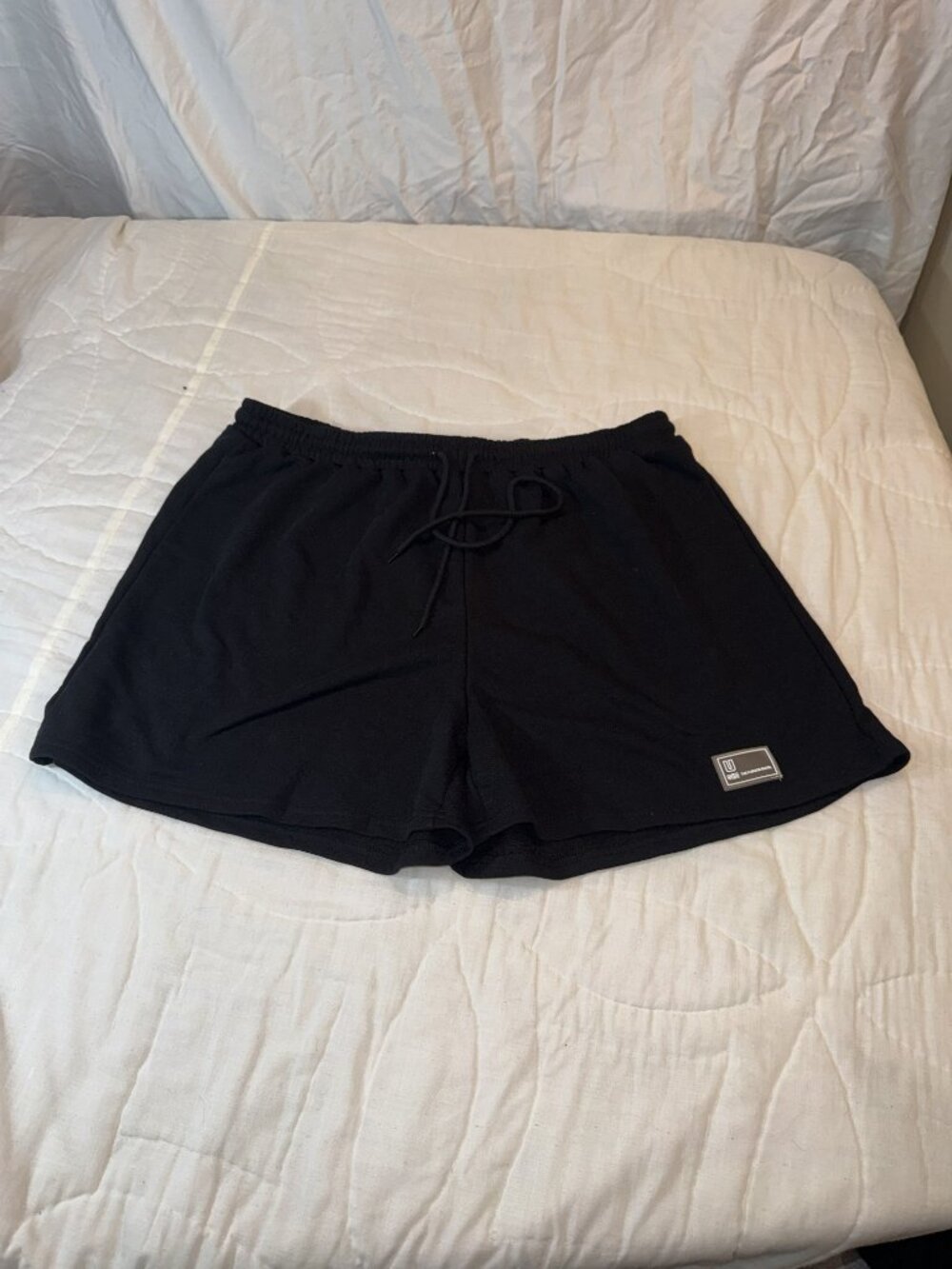 Black Athletic Lounge Shorts Size 2X Drawstring Waist Stretch Comfort